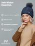Damen Strickmütze mit Fleecefutter und Kunstfell Bommel Zopfmuster Grobstrick Wintermütze Bommelmütze Model 2207 Neverless®preview