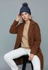 Damen Strickmütze mit Fleecefutter und Kunstfell Bommel Zopfmuster Grobstrick Wintermütze Bommelmütze Model 2207 Neverless®preview
