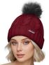 Damen Strickmütze mit Fleecefutter und Kunstfell Bommel Zopfmuster Grobstrick Wintermütze Bommelmütze Model 2207 Neverless®preview