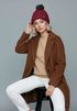 Damen Strickmütze mit Fleecefutter und Kunstfell Bommel Zopfmuster Grobstrick Wintermütze Bommelmütze Model 2207 Neverless®preview