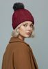 Damen Strickmütze mit Fleecefutter und Kunstfell Bommel Zopfmuster Grobstrick Wintermütze Bommelmütze Model 2207 Neverless®preview
