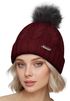 Damen Strickmütze mit Fleecefutter und Kunstfell Bommel Zopfmuster Grobstrick Wintermütze Bommelmütze Model 2207 Neverless®preview