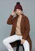 Damen Strickmütze mit Fleecefutter und Kunstfell Bommel Zopfmuster Grobstrick Wintermütze Bommelmütze Model 2207 Neverless®preview