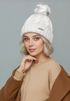 Damen Strickmütze mit Fleecefutter und Kunstfell Bommel Zopfmuster Grobstrick Wintermütze Bommelmütze Model 2207 Neverless®preview