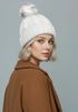 Damen Strickmütze mit Fleecefutter und Kunstfell Bommel Zopfmuster Grobstrick Wintermütze Bommelmütze Model 2207 Neverless®preview