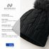 Damen Strickmütze mit Fleecefutter und Kunstfell Bommel Zopfmuster Grobstrick Wintermütze Bommelmütze Neverless®preview