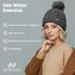 Damen Strickmütze mit Fleecefutter und Kunstfell Bommel Zopfmuster Grobstrick Wintermütze Bommelmütze Neverless®preview
