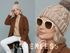 Damen Strickmütze mit Fleecefutter und Kunstfell Bommel Zopfmuster Grobstrick Wintermütze Bommelmütze Neverless®preview