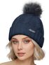 Damen Strickmütze mit Fleecefutter und Kunstfell Bommel Zopfmuster Grobstrick Wintermütze Bommelmütze Neverless®preview