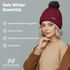 Damen Strickmütze mit Fleecefutter und Kunstfell Bommel Zopfmuster Grobstrick Wintermütze Bommelmütze Neverless®preview