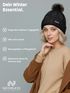 Damen Strickmütze mit Pompom Zopfstrickmuster Bommelmütze gefüttert mit Fleece Wintermütze Model 1979 Neverless®preview