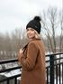 Damen Strickmütze mit Pompom Zopfstrickmuster Bommelmütze gefüttert mit Fleece Wintermütze Model 1979 Neverless®preview