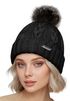 Damen Strickmütze mit Pompom Zopfstrickmuster Bommelmütze gefüttert mit Fleece Wintermütze Model 1979 Neverless®preview