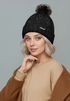 Damen Strickmütze mit Pompom Zopfstrickmuster Bommelmütze gefüttert mit Fleece Wintermütze Model 1979 Neverless®preview