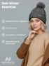 Damen Strickmütze mit Pompom Zopfstrickmuster Bommelmütze gefüttert mit Fleece Wintermütze Model 1979 Neverless®preview