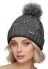 Damen Strickmütze mit Pompom Zopfstrickmuster Bommelmütze gefüttert mit Fleece Wintermütze Model 1979 Neverless®preview