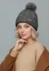 Damen Strickmütze mit Pompom Zopfstrickmuster Bommelmütze gefüttert mit Fleece Wintermütze Model 1979 Neverless®preview