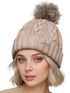 Damen Strickmütze mit Pompom Zopfstrickmuster Bommelmütze gefüttert mit Fleece Wintermütze Model 1979 Neverless®preview