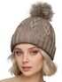 Damen Strickmütze mit Pompom Zopfstrickmuster Bommelmütze gefüttert mit Fleece Wintermütze Model 1979 Neverless®preview