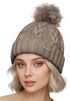 Damen Strickmütze mit Pompom Zopfstrickmuster Bommelmütze gefüttert mit Fleece Wintermütze Model 1979 Neverless®preview