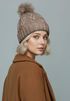 Damen Strickmütze mit Pompom Zopfstrickmuster Bommelmütze gefüttert mit Fleece Wintermütze Model 1979 Neverless®preview