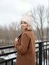 Damen Strickmütze mit Pompom Zopfstrickmuster Bommelmütze gefüttert mit Fleece Wintermütze Model 1979 Neverless®preview