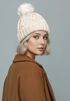 Damen Strickmütze mit Pompom Zopfstrickmuster Bommelmütze gefüttert mit Fleece Wintermütze Model 1979 Neverless®preview