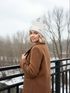 Damen Strickmütze mit Pompom Zopfstrickmuster Bommelmütze gefüttert mit Fleece Wintermütze Model 1979 Neverless®preview