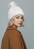 Damen Strickmütze mit Pompom Zopfstrickmuster Bommelmütze gefüttert mit Fleece Wintermütze Model 1979 Neverless®preview