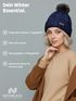Damen Strickmütze mit Pompom Zopfstrickmuster Bommelmütze gefüttert mit Fleece Wintermütze Model 1979 Neverless®preview