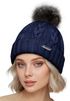 Damen Strickmütze mit Pompom Zopfstrickmuster Bommelmütze gefüttert mit Fleece Wintermütze Model 1979 Neverless®preview