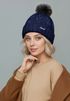 Damen Strickmütze mit Pompom Zopfstrickmuster Bommelmütze gefüttert mit Fleece Wintermütze Model 1979 Neverless®preview