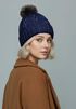 Damen Strickmütze mit Pompom Zopfstrickmuster Bommelmütze gefüttert mit Fleece Wintermütze Model 1979 Neverless®preview