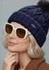 Damen Strickmütze mit Pompom Zopfstrickmuster Bommelmütze gefüttert mit Fleece Wintermütze Model 1979 Neverless®preview