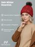 Damen Strickmütze mit Pompom Zopfstrickmuster Bommelmütze gefüttert mit Fleece Wintermütze Model 1979 Neverless®preview
