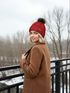 Damen Strickmütze mit Pompom Zopfstrickmuster Bommelmütze gefüttert mit Fleece Wintermütze Model 1979 Neverless®preview