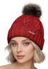 Damen Strickmütze mit Pompom Zopfstrickmuster Bommelmütze gefüttert mit Fleece Wintermütze Model 1979 Neverless®preview