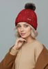 Damen Strickmütze mit Pompom Zopfstrickmuster Bommelmütze gefüttert mit Fleece Wintermütze Model 1979 Neverless®preview