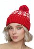 Damen Strickmütze Norweger Strickmuster Pudelmütze Wintermütze mit Strickbommel  Neverless®preview