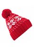 Damen Strickmütze Norweger Strickmuster Pudelmütze Wintermütze mit Strickbommel  Neverless®preview