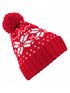 Damen Strickmütze Norweger Strickmuster Pudelmütze Wintermütze mit Strickbommel  Neverless®preview