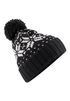 Damen Strickmütze Norweger Strickmuster Pudelmütze Wintermütze mit Strickbommel  Neverless®preview