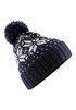Damen Strickmütze Norweger Strickmuster Pudelmütze Wintermütze mit Strickbommel  Neverless®preview