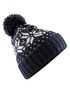 Damen Strickmütze Norweger Strickmuster Pudelmütze Wintermütze mit Strickbommel  Neverless®preview