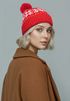 Damen Strickmütze Norweger Strickmuster Pudelmütze Wintermütze mit Strickbommel  Neverless®preview