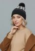 Damen Strickmütze Norweger Strickmuster Pudelmütze Wintermütze mit Strickbommel  Neverless®preview