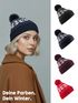 Damen Strickmütze Norweger Strickmuster Pudelmütze Wintermütze mit Strickbommel  Neverless®preview