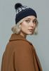 Damen Strickmütze Norweger Strickmuster Pudelmütze Wintermütze mit Strickbommel  Neverless®preview