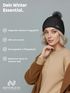 Damen Strickmütze Perlstrickmuster Pudelmütze Wintermütze ohne Umschlag mit Fleecefutter und Kunstfellbommel Model 1978 Neverless®preview