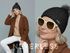 Damen Strickmütze Perlstrickmuster Pudelmütze Wintermütze ohne Umschlag mit Fleecefutter und Kunstfellbommel Model 1978 Neverless®preview